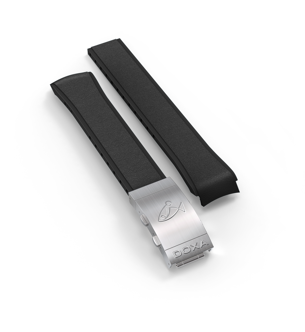 SUB 200 T.GRAPH II Rubber strap with folding clasp, Black