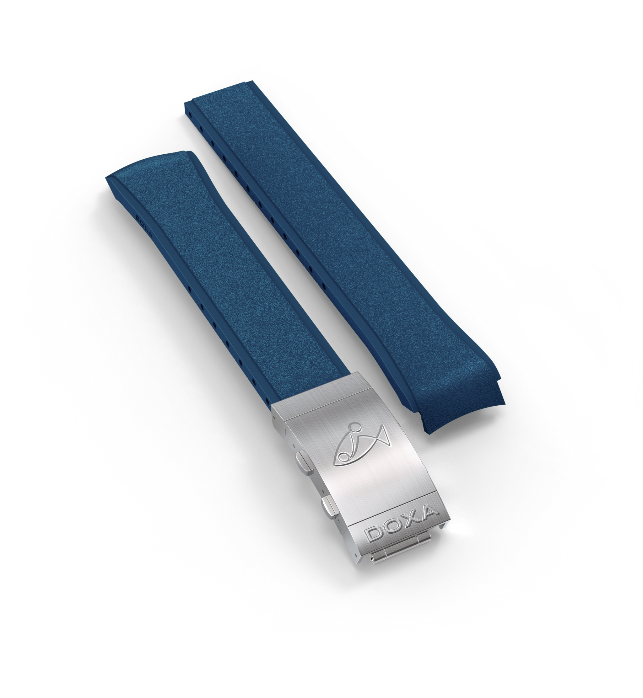 SUB 200 T.GRAPH II Rubber strap with folding clasp, Navy blue