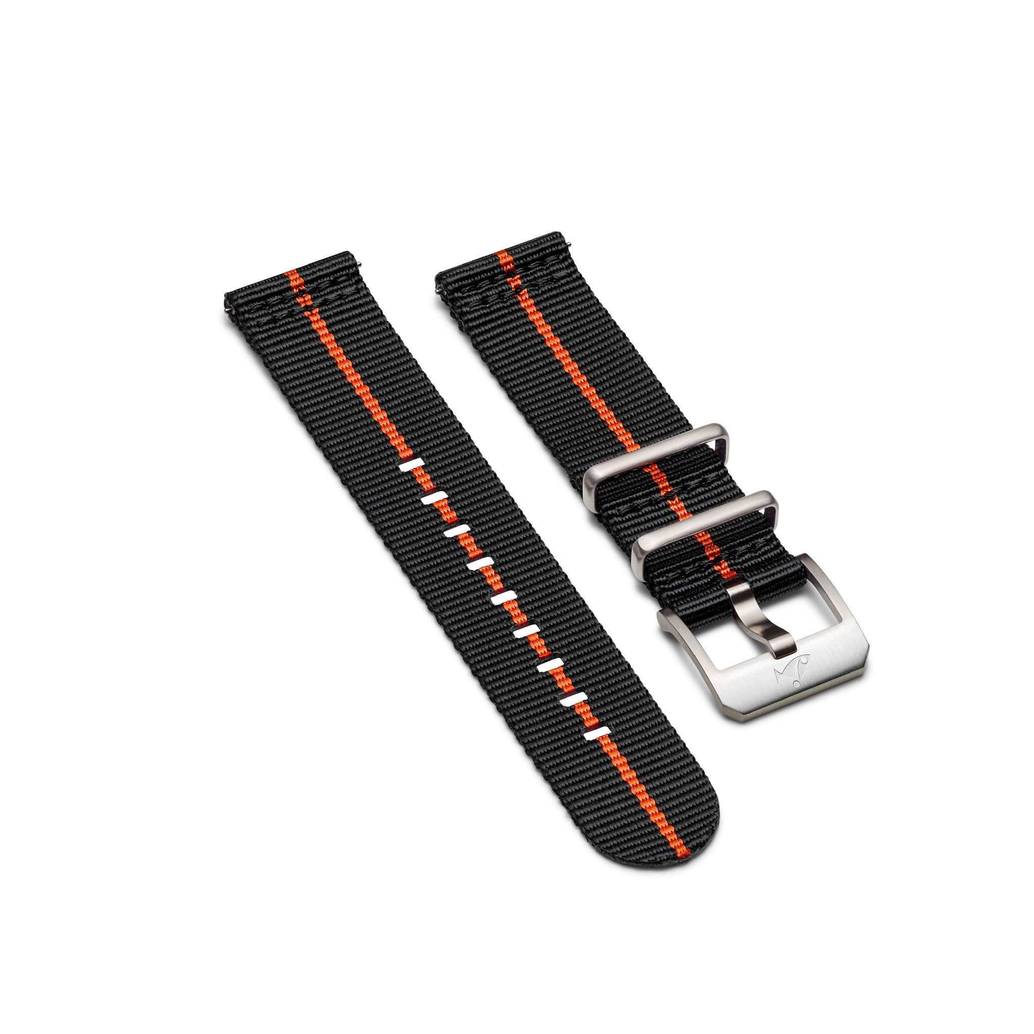 NATO strap with folding buckle, Black & Orange - DOXA Watches US