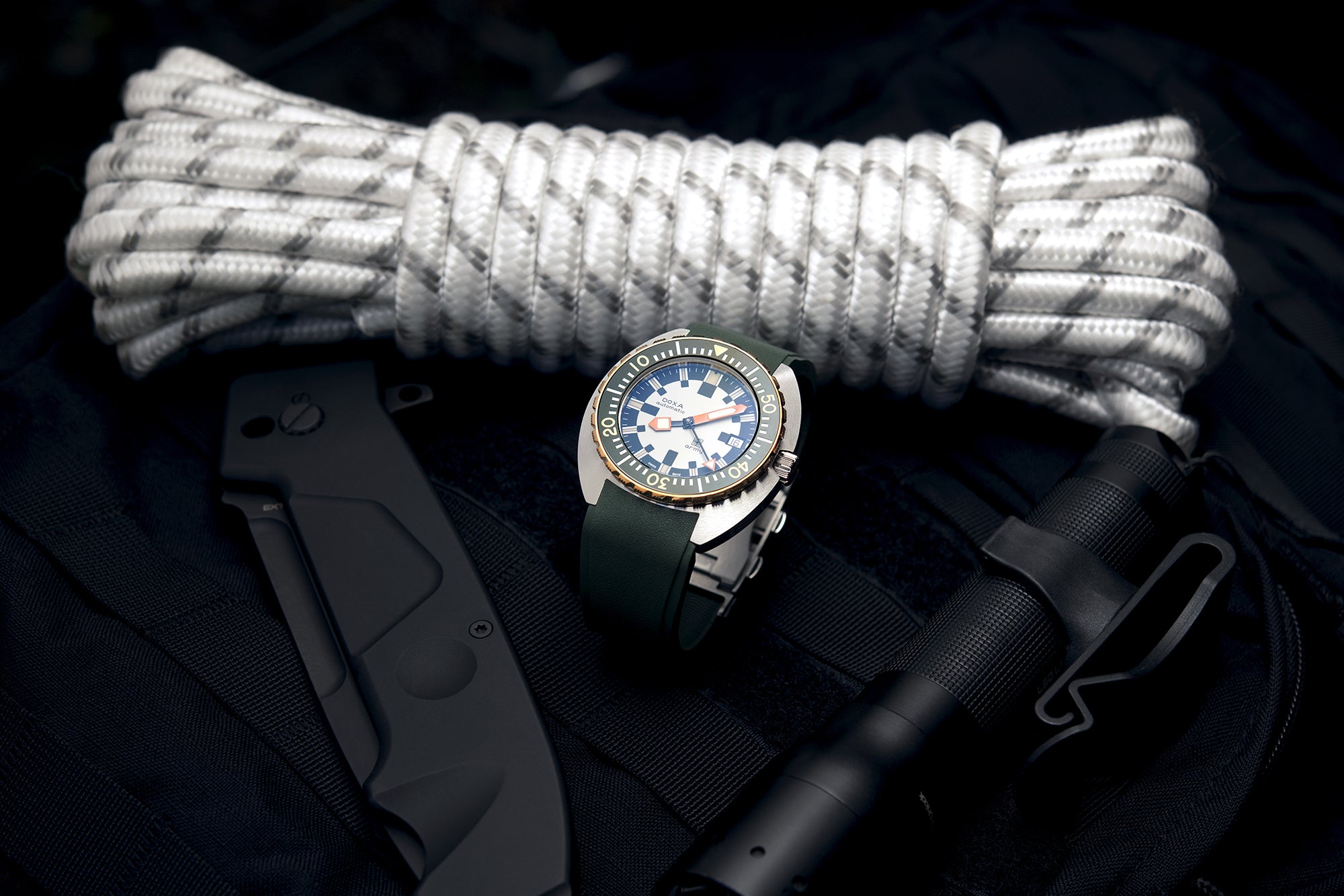 DOXA Army green stainless steel bezel collection watch