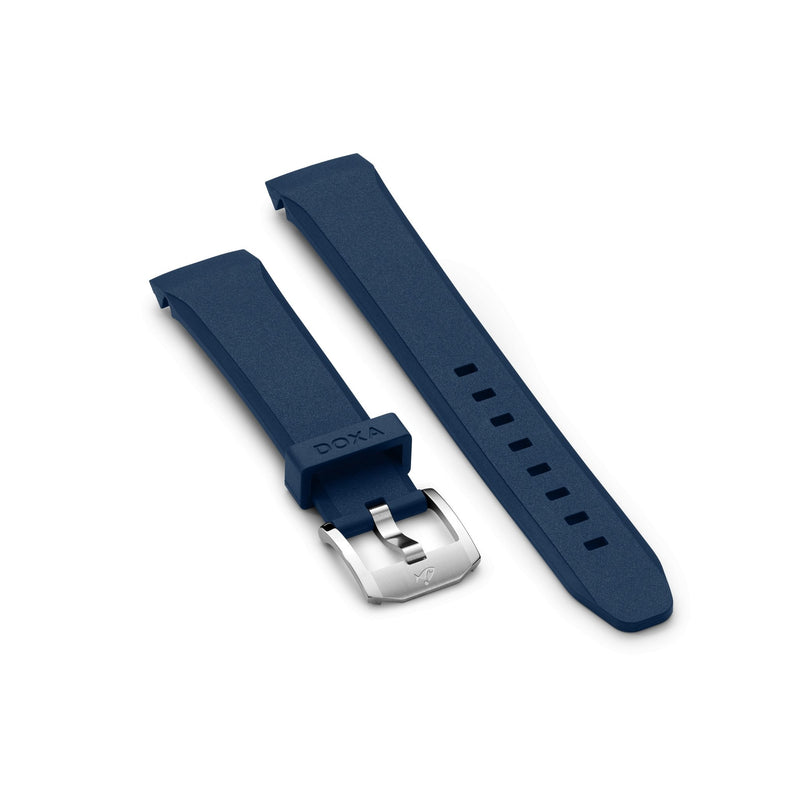 Rubber strap with buckle, Navy blue - DOXA Watches US