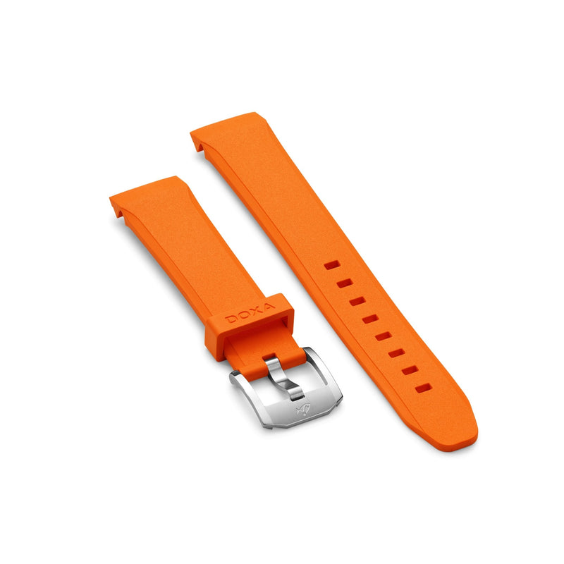 Rubber strap with buckle, Orange - DOXA Watches US