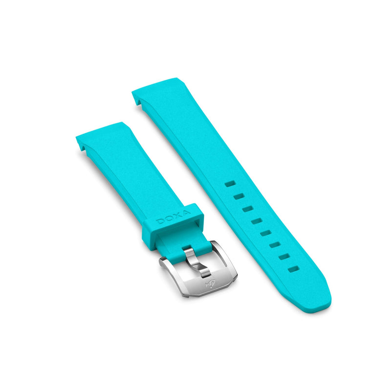 Rubber strap with buckle, Turquoise - DOXA Watches US