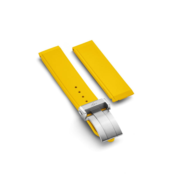 Rubber strap with folding buckle, Yellow - DOXA Watches US