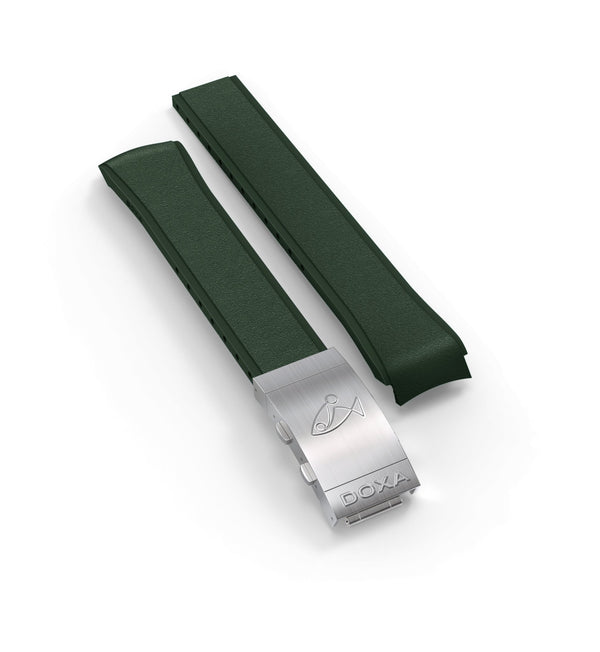 Rubber strap with folding clasp, Green - DOXA Watches US
